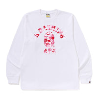 ABC 카모 콜리지 롱슬리브 티셔츠(M) WHITE/PINK