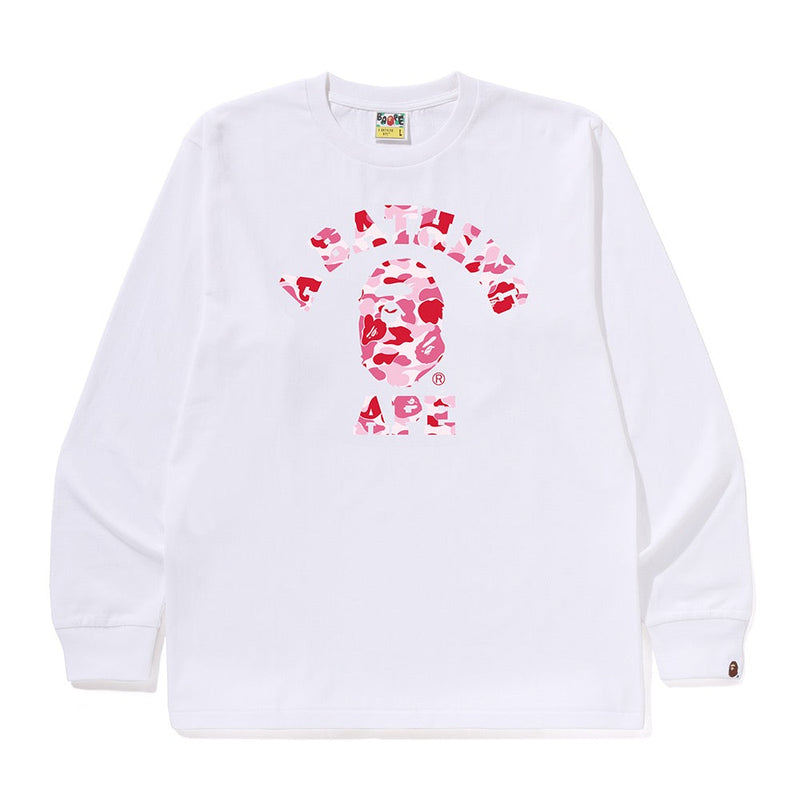 ABC 카모 콜리지 롱슬리브 티셔츠(M) WHITE/PINK