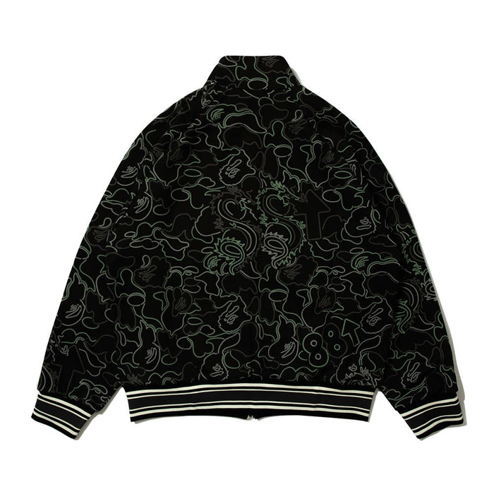BAPE X 88RISING 글로우 인 더 다크 카모 트랙 자켓(M) BLACK