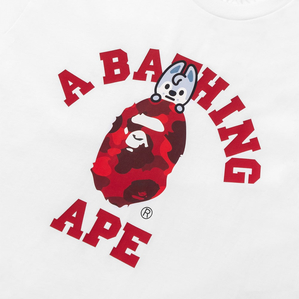 BAPE X STRAYKIDS WOLF CHAN 콜리지 티셔츠(M) WHITE