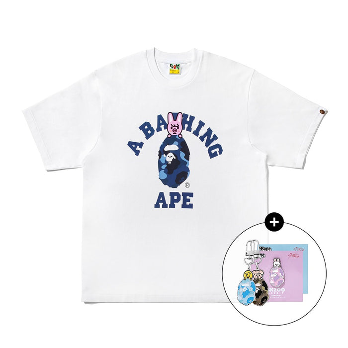 [키링/배지 랜덤증정] BAPE X STRAYKIDS DWAEKKI 콜리지 티셔츠(M) WHITE