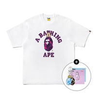[키링/배지 랜덤증정] BAPE X STRAYKIDS HAN QUOKKA 콜리지 티셔츠(M) WHITE
