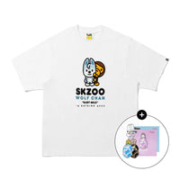 [키링/배지 랜덤증정] BAPE X STRAYKIDS WOLF CHAN 베이비 마로 티셔츠(M) WHITE