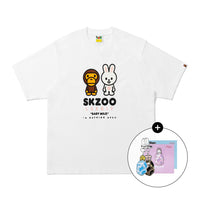 [키링/배지 랜덤증정] BAPE X STRAYKIDS LEEBIT 베이비 마로 티셔츠(M) WHITE