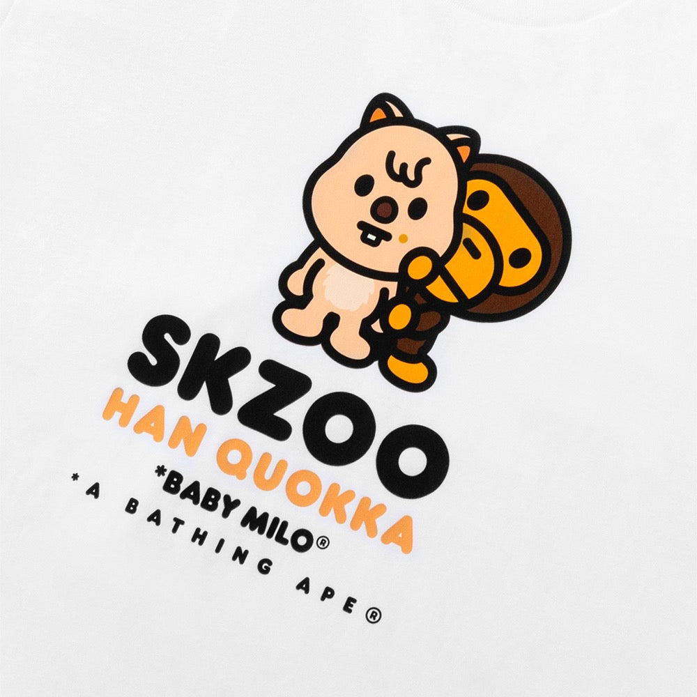 BAPE X STRAYKIDS HAN QUOKKA 베이비 마일로 티셔츠(M) WHITE