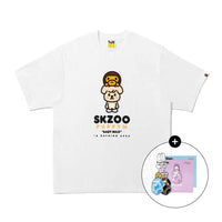 [키링/배지 랜덤증정] BAPE X STRAYKIDS PUPPYM 베이비 마로 티셔츠(M) WHITE
