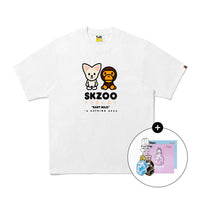 [키링/배지 랜덤증정] BAPE X STRAYKIDS FOXI.NY 베이비 마로 티셔츠(M) WHITE