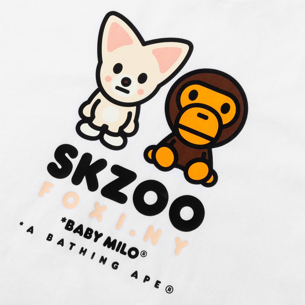BAPE X STRAYKIDS FOXI.NY 베이비 마일로 티셔츠(M) WHITE