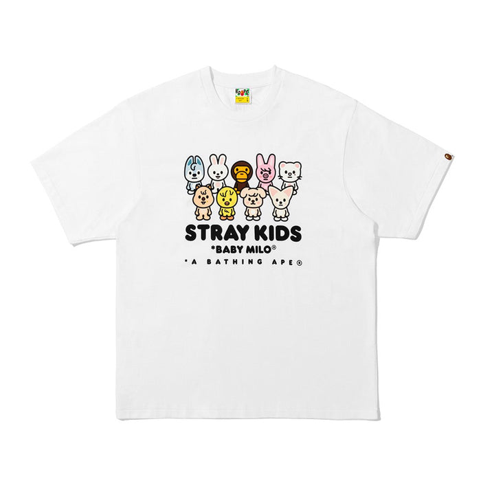 BAPE X STRAYKIDS 패밀리 마일로 티셔츠(M) WHITE