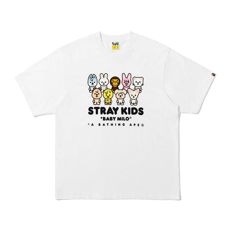 BAPE X STRAYKIDS 패럴 마일로 티셔츠(M) WHITE