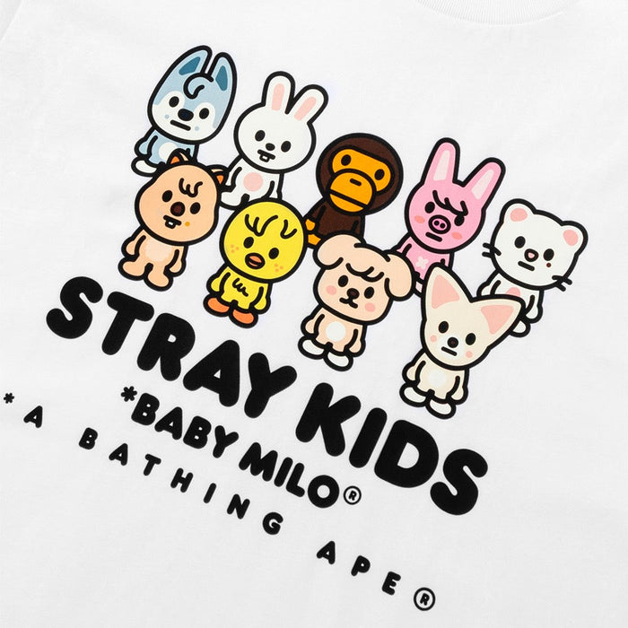 BAPE X STRAYKIDS 패밀리 마일로 티셔츠(M) WHITE