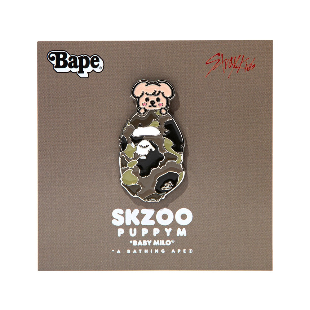 BAPE X STRAYKIDS 메탈 핀 BEIGE