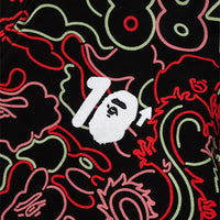 BAPE X 88RISING 글로우 인 더 다크 카모 샤크 풀 집 후드(M) RED