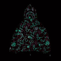 BAPE X 88RISING 글로우 인 더 다크 카모 샤크 풀 집 후드(M) RED