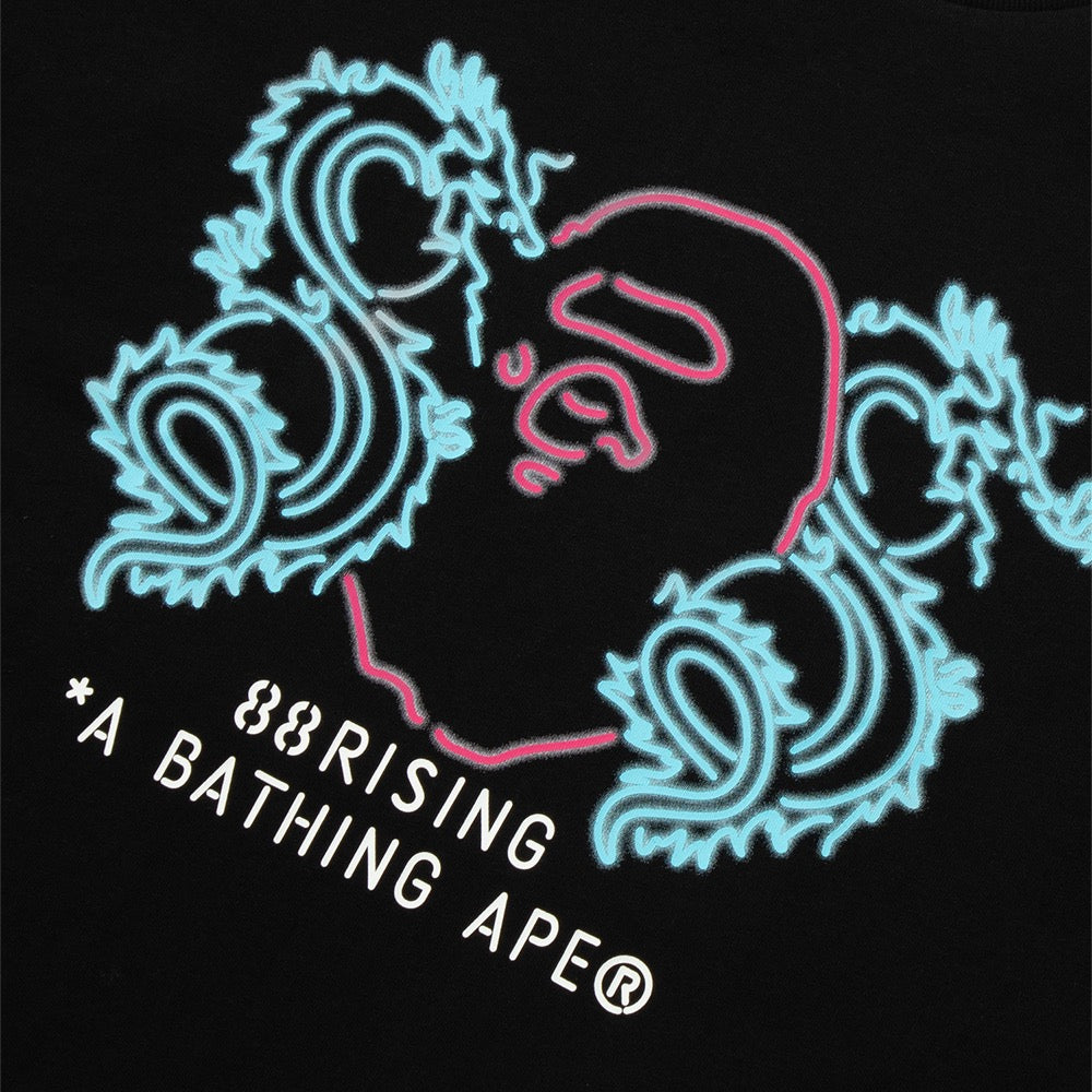 BAPE X 88RISING 네온 로고 릴렉스드 핏 티셔츠(M) BLACK