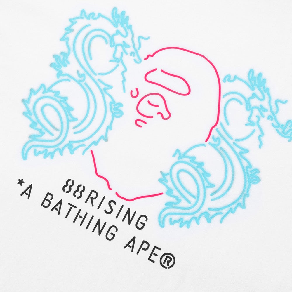 BAPE X 88RISING 네온 로고 릴렉스드 핏 티셔츠(M) WHITE