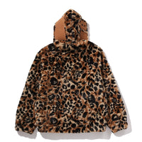 와일드 레오파드 패턴 포우 퍼 샤크 풀 집 자켓(M) BEIGE
