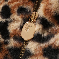 와일드 레오파드 패턴 포우 퍼 샤크 풀 집 자켓(M) BEIGE