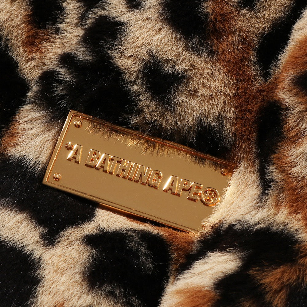 와일드 레오파드 패턴 포우 퍼 샤크 풀 집 자켓(M) BEIGE