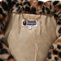 와일드 레오파드 패턴 포우 퍼 샤크 풀 집 자켓(M) BEIGE