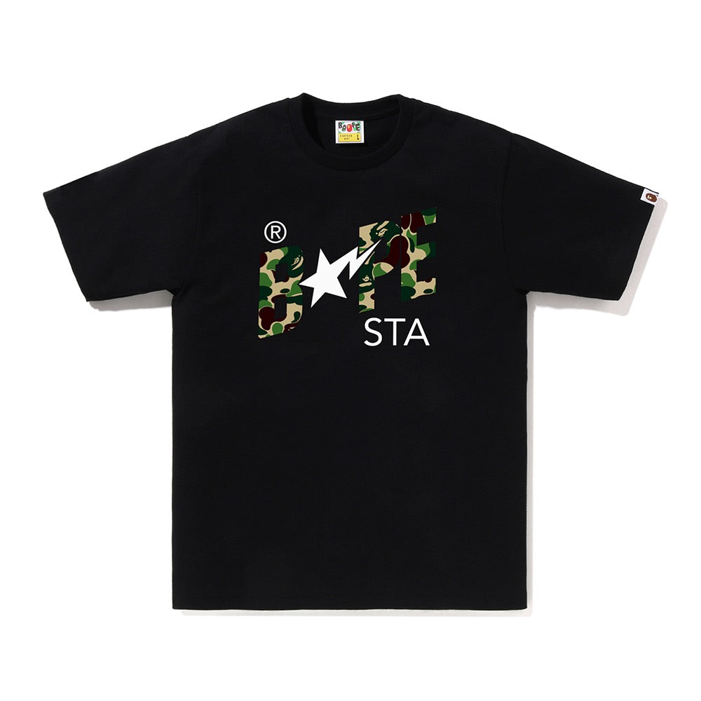 ABC 카모 베이프 스타 로고 티셔츠(M) BLACK/GREEN
