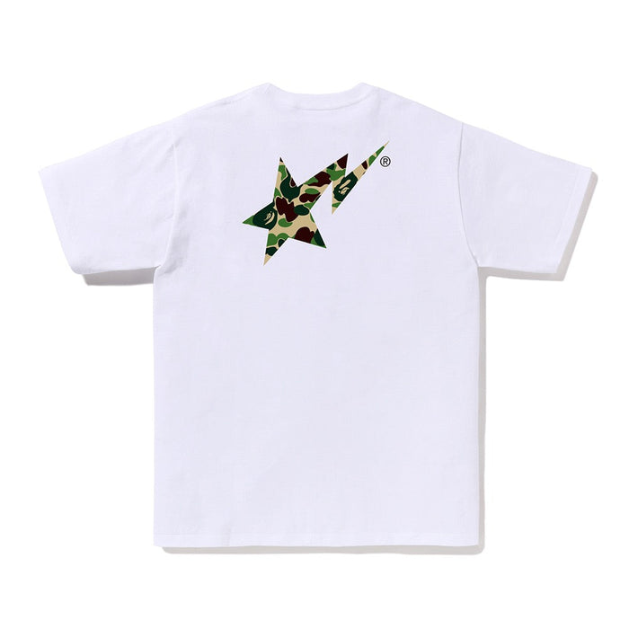 ABC 카모 베이프 스타 로고 티셔츠(M) WHITE/GREEN