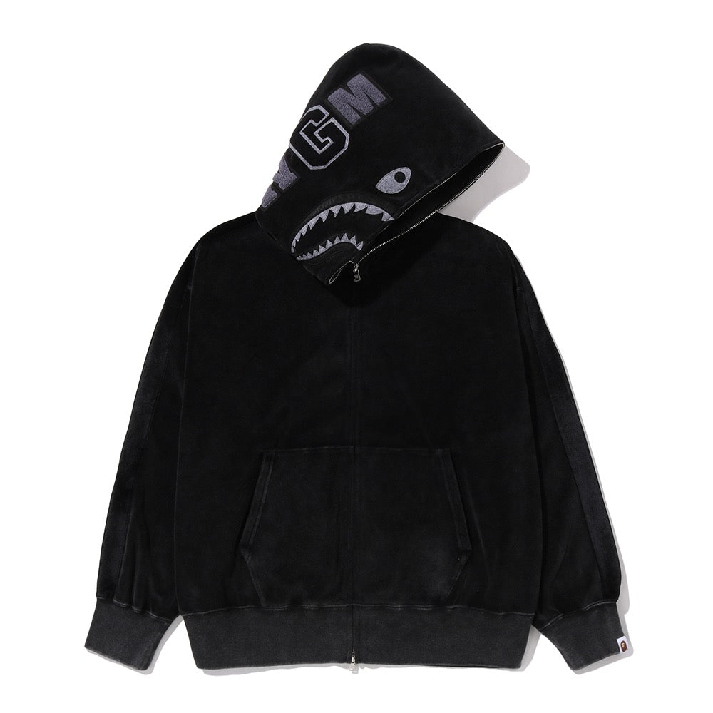 스노우 워시 샤크 릴렉스드 핏 풀 집 후드(M) BLACK