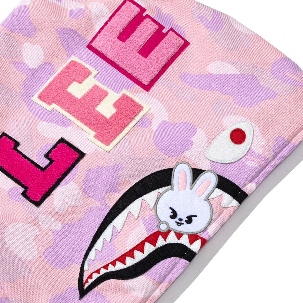 BAPE X STRAYKIDS LEEBIT 샤크 풀 집 후드(M) PINK