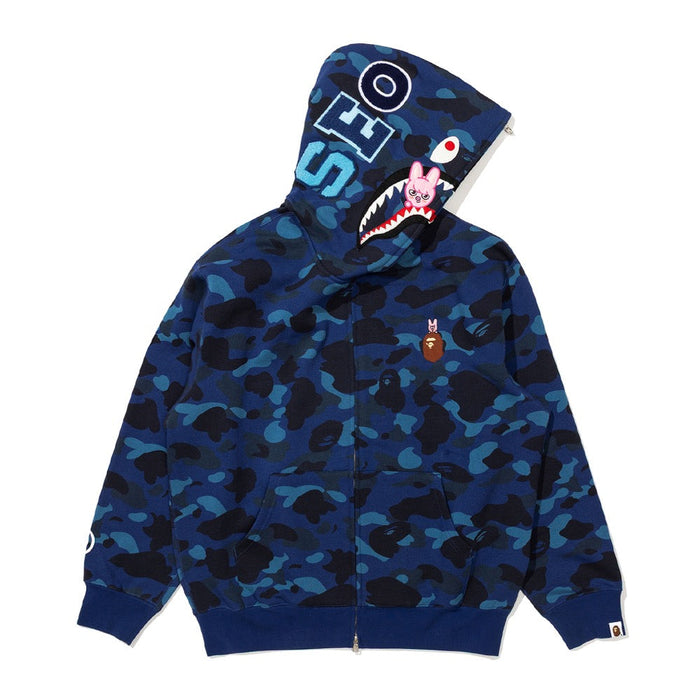 BAPE X STRAYKIDS DWAEKKI 샤크 풀 집 후드(M) BLUE