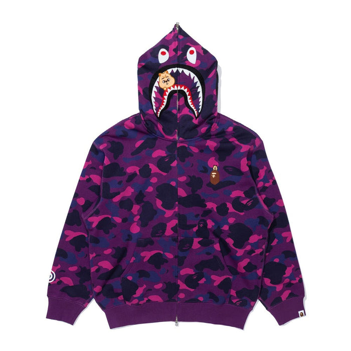 BAPE X STRAYKIDS HAN QUOKKA 샤크 풀 집 후드(M) PURPLE