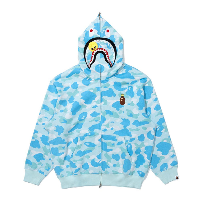 BAPE X STRAYKIDS BBOKARI 샤크 풀 집 후드(M) SAX