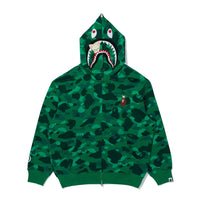 BAPE X STRAYKIDS FOXI.NY 샤크 풀 집 후드(M) GREEN