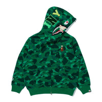 BAPE X STRAYKIDS FOXI.NY 샤크 풀 집 후드(M) GREEN