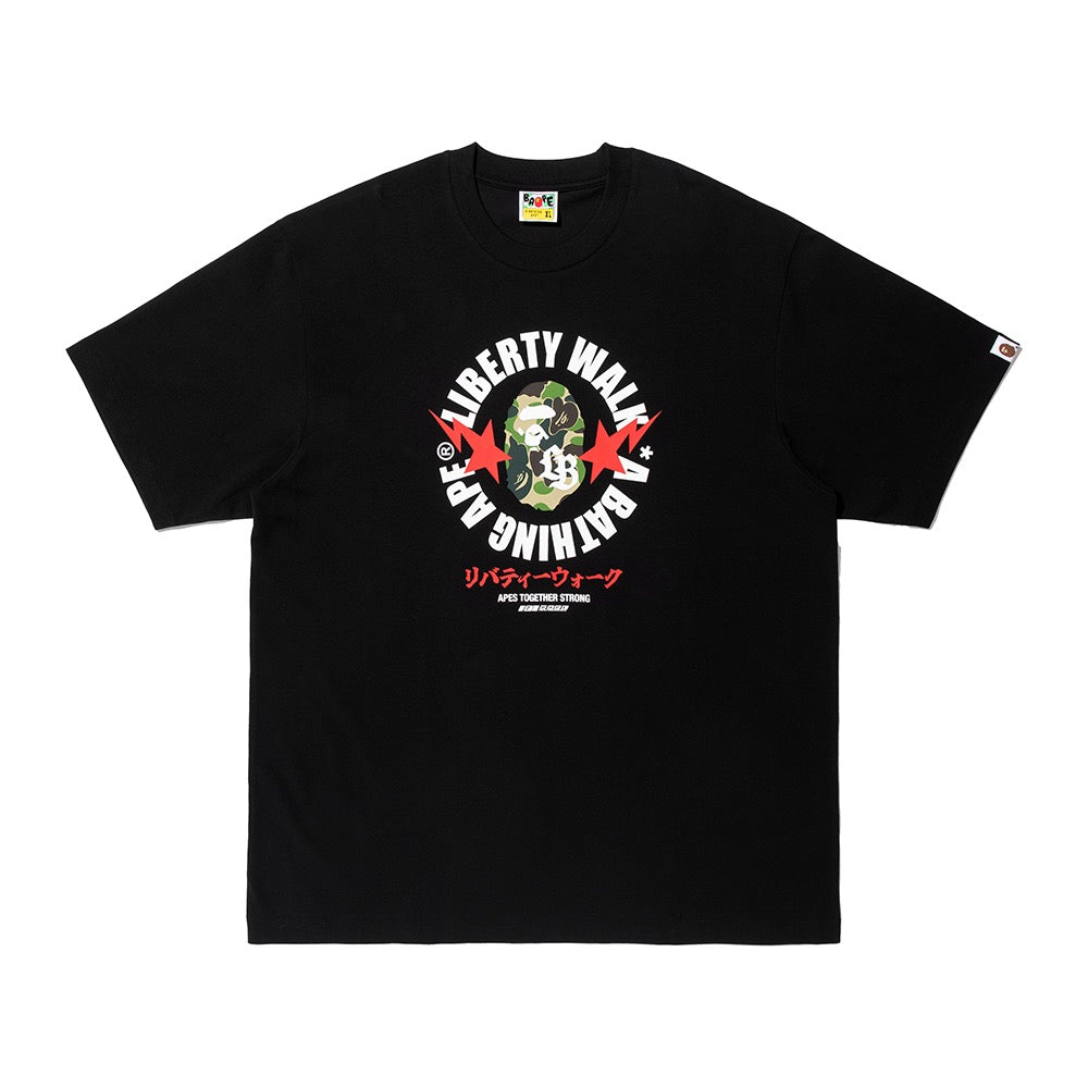 BAPE x Liberty Walk ABC 카모 비지 웍스 릴렉스트 핏 티셔츠 BLACK