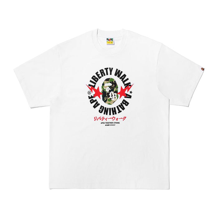 BAPE x Liberty Walk ABC 카모 비지 웍스 릴렉스트 핏 티셔츠 WHITE