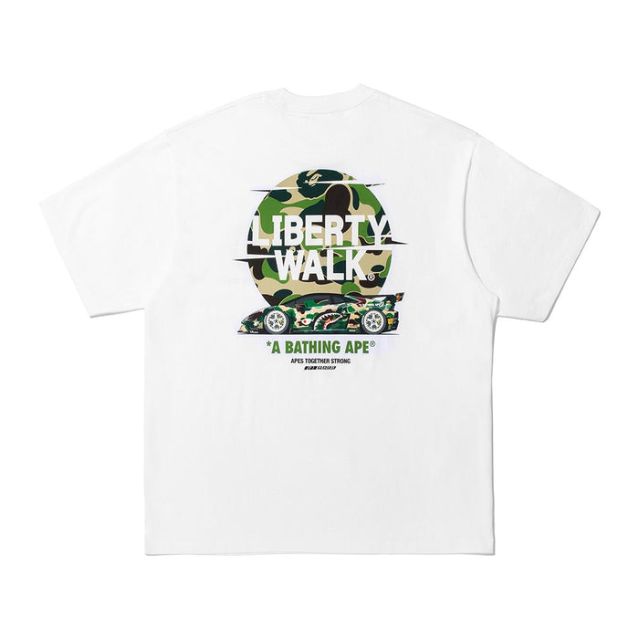 BAPE x Liberty Walk ABC 카모 로고 릴렉스트 핏 티셔츠 WHITE