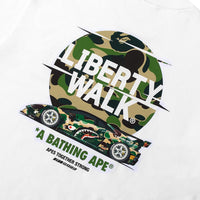 BAPE x Liberty Walk ABC 카모 로고 릴렉스트 핏 티셔츠 WHITE