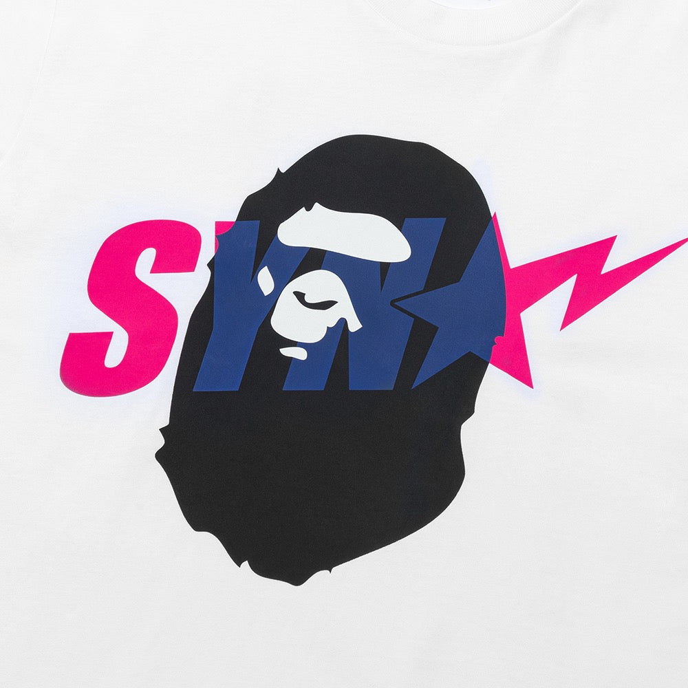 BAPE X SPOTIFY BY CENTRAL CEE 에이프 헤드 릴렉스드 핏 티셔츠(M) WHITE