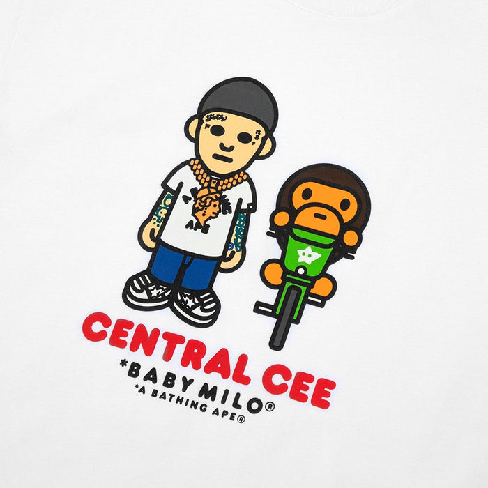 BAPE X SPOTIFY BY CENTRAL CEE 베이비 마일로 릴렉스드 핏 티셔츠(M) WHITE