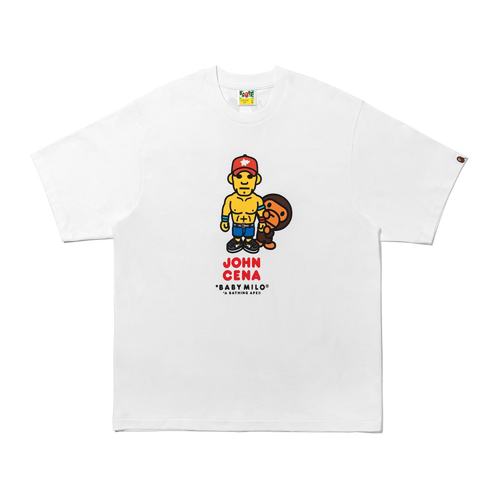 BAPE X WWE 존 시나 베이비 마일로 릴렉스트 핏 티셔츠(M) WHITE