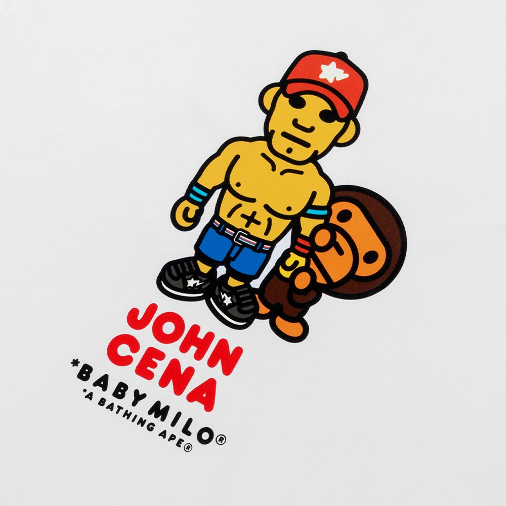BAPE X WWE 존 시나 베이비 마일로 릴렉스트 핏 티셔츠(M) WHITE