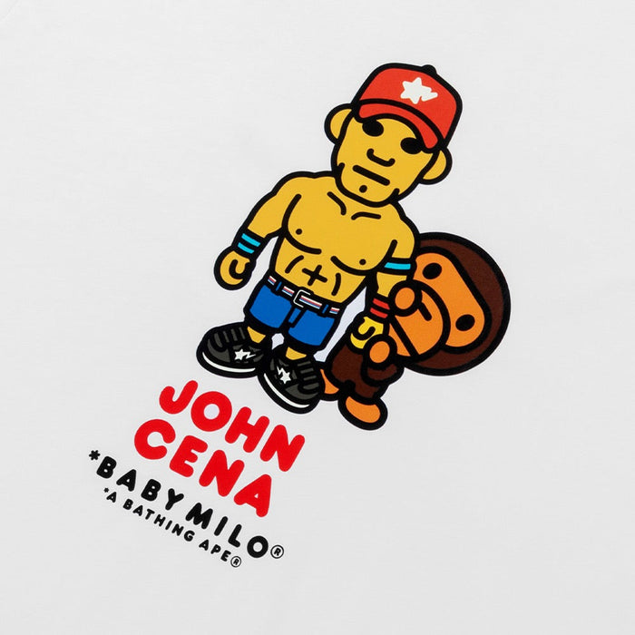 BAPE X WWE 존 시나 베이비 마일로 릴렉스트 핏 티셔츠(M) WHITE