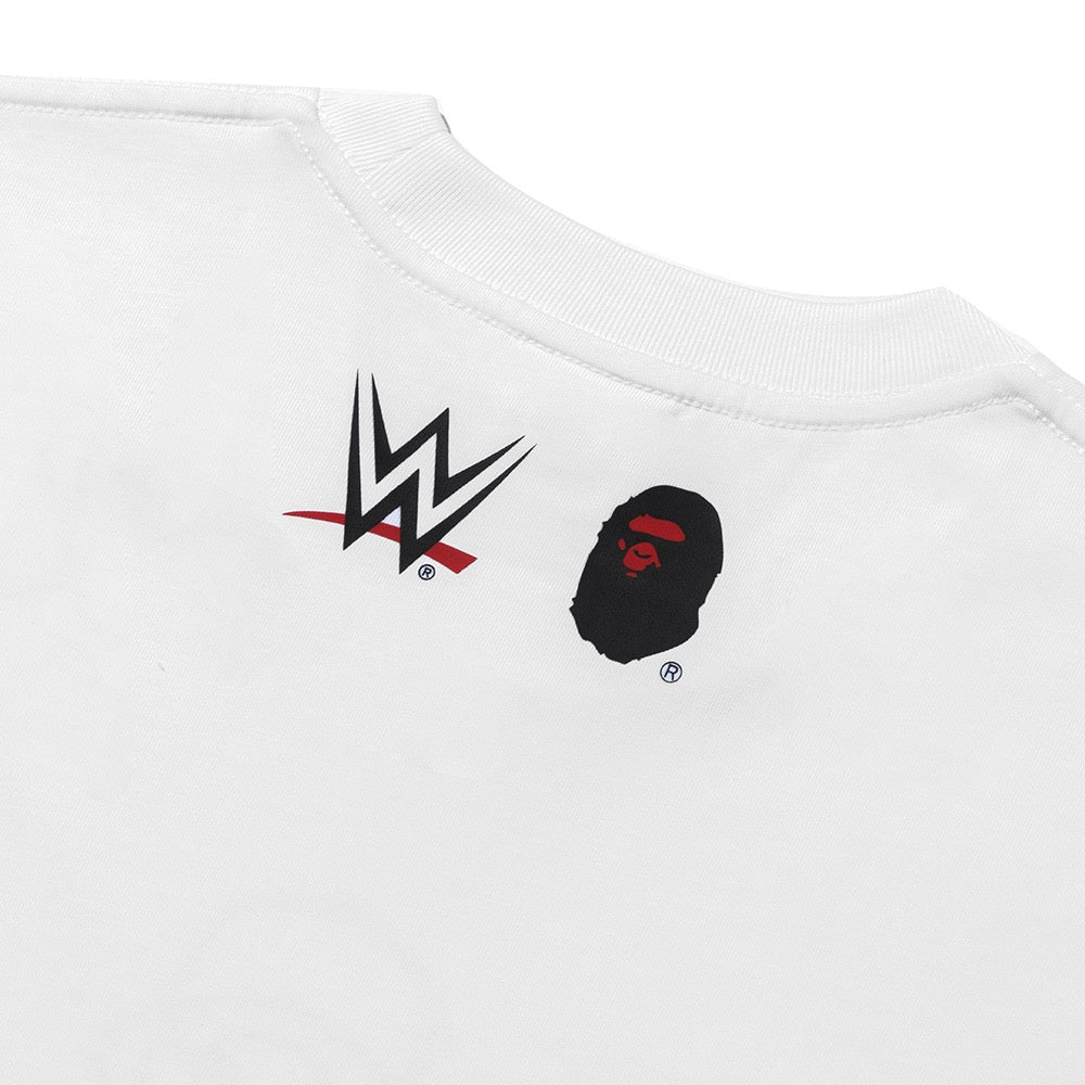 BAPE X WWE 스톤 콜드 스티브 오스틴 베이비 마일로 릴렉스트 핏 티셔츠(M) WHITE