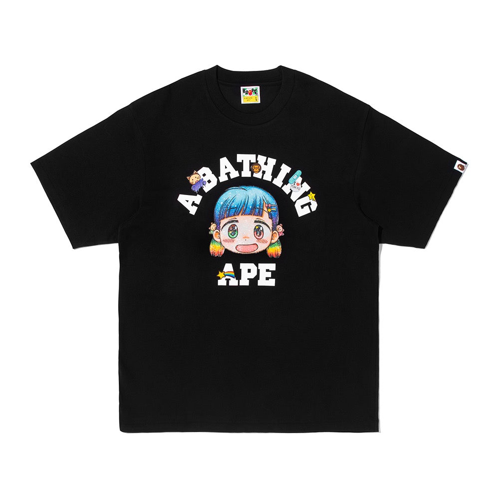 BAPE X MR. 콜리지 릴렉스드 핏 티셔츠(M) BLACK