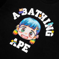 BAPE X MR. 콜리지 릴렉스드 핏 티셔츠(M) BLACK