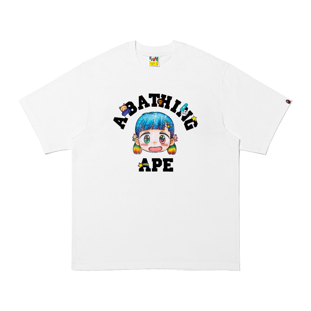 BAPE X MR. 콜리지 릴렉스드 핏 티셔츠(M) WHITE