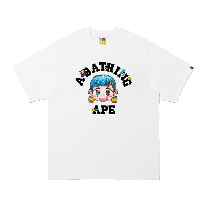 BAPE X MR. 콜리지 릴렉스드 핏 티셔츠(M) WHITE
