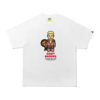 BAPE X WWE 코디 로드 베이비 마일로 릴렉스트 핏 티셔츠(M) WHITE