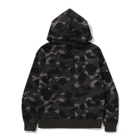 원 포인트 컬러 카모 크롭 풀 집 후드(M) BLACK