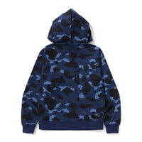 원 포인트 컬러 카모 크롭 풀 집 후드(M) NAVY